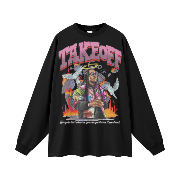 Migos Takeoff "Tribute" FOG Long Sleeve Tee