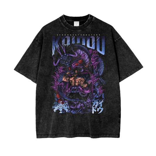 KAIDOU "STRONGEST CREATURE" ACID WASH TEE