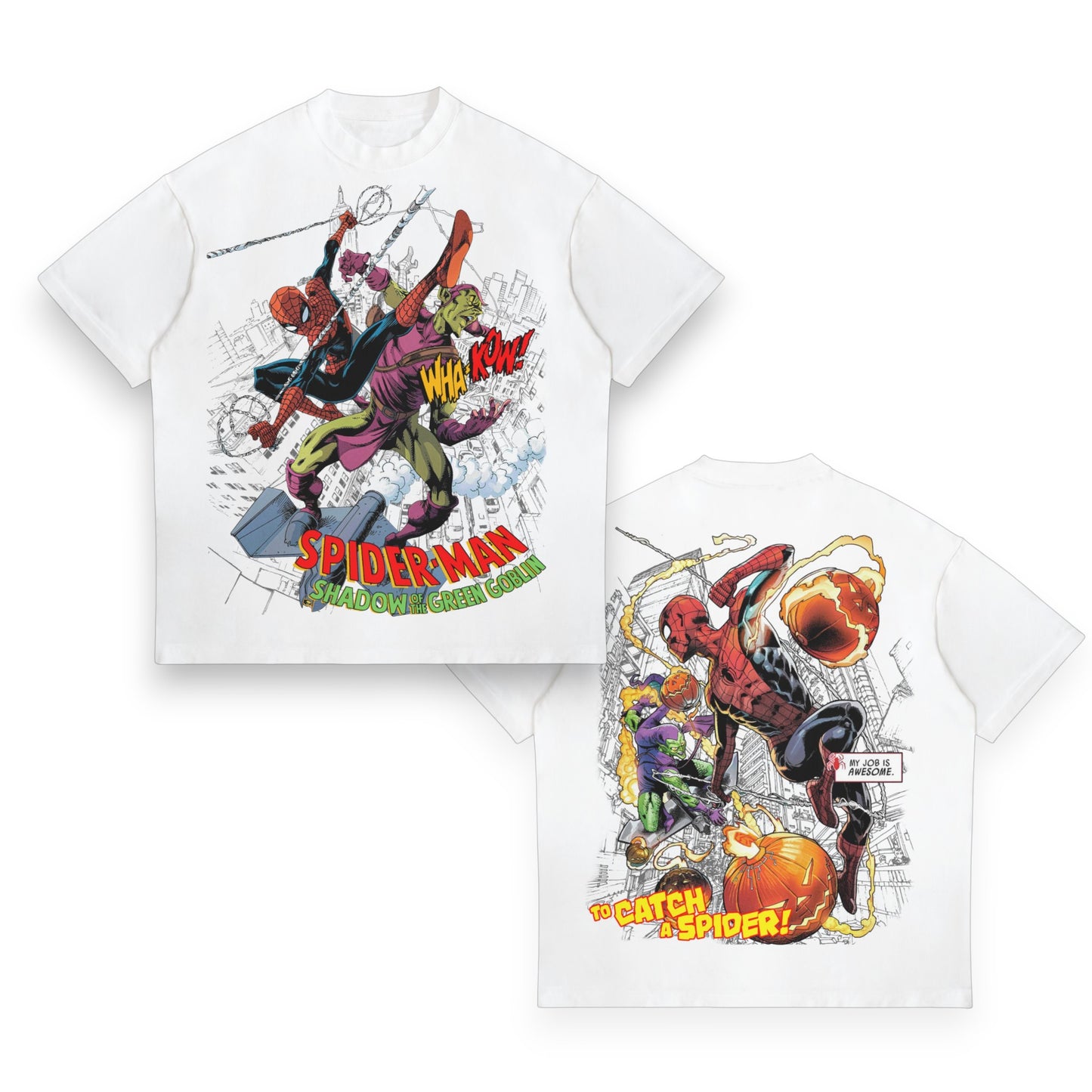 SPIDERMAN VS GREEN GOBLIN HEAVYWEIGHT TEE