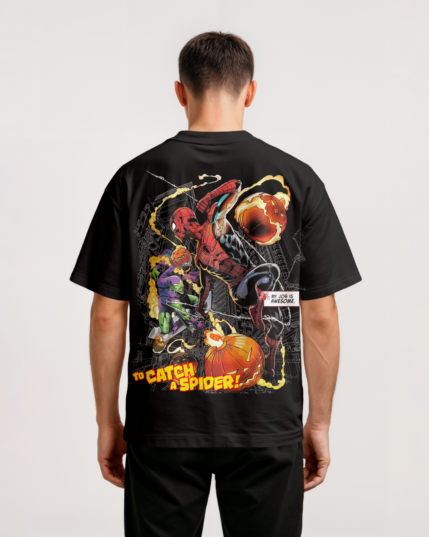 SPIDERMAN VS GREEN GOBLIN HEAVYWEIGHT TEE
