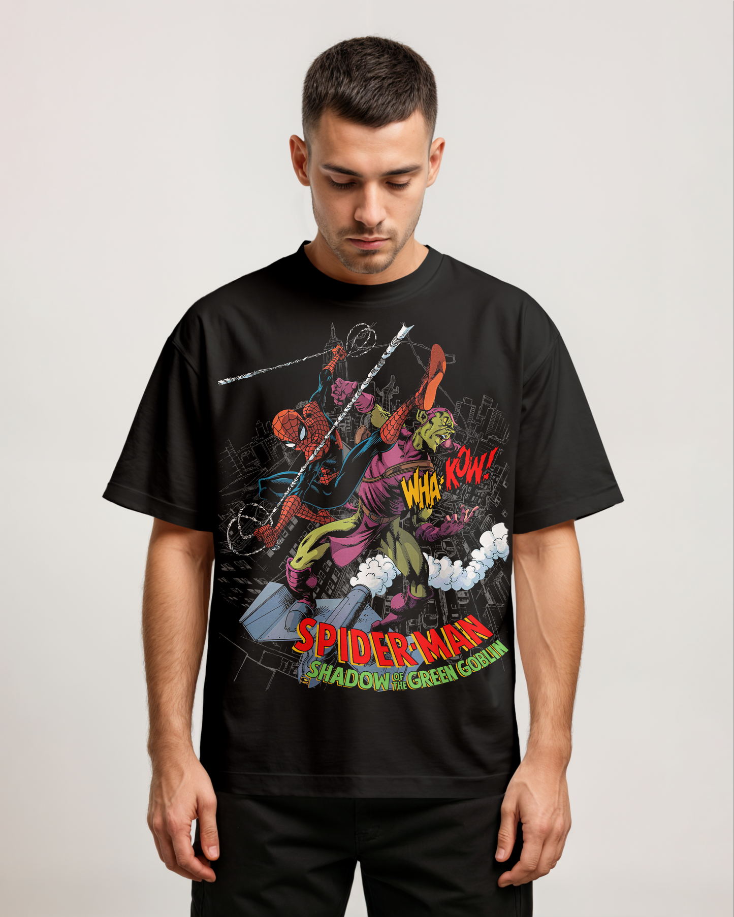 SPIDERMAN VS GREEN GOBLIN HEAVYWEIGHT TEE