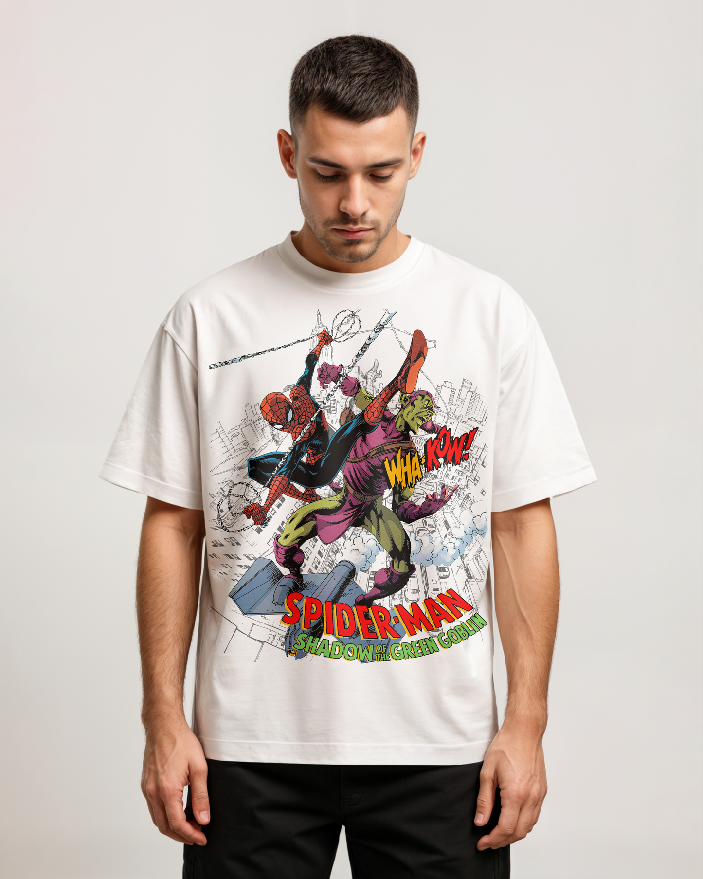 SPIDERMAN VS GREEN GOBLIN HEAVYWEIGHT TEE