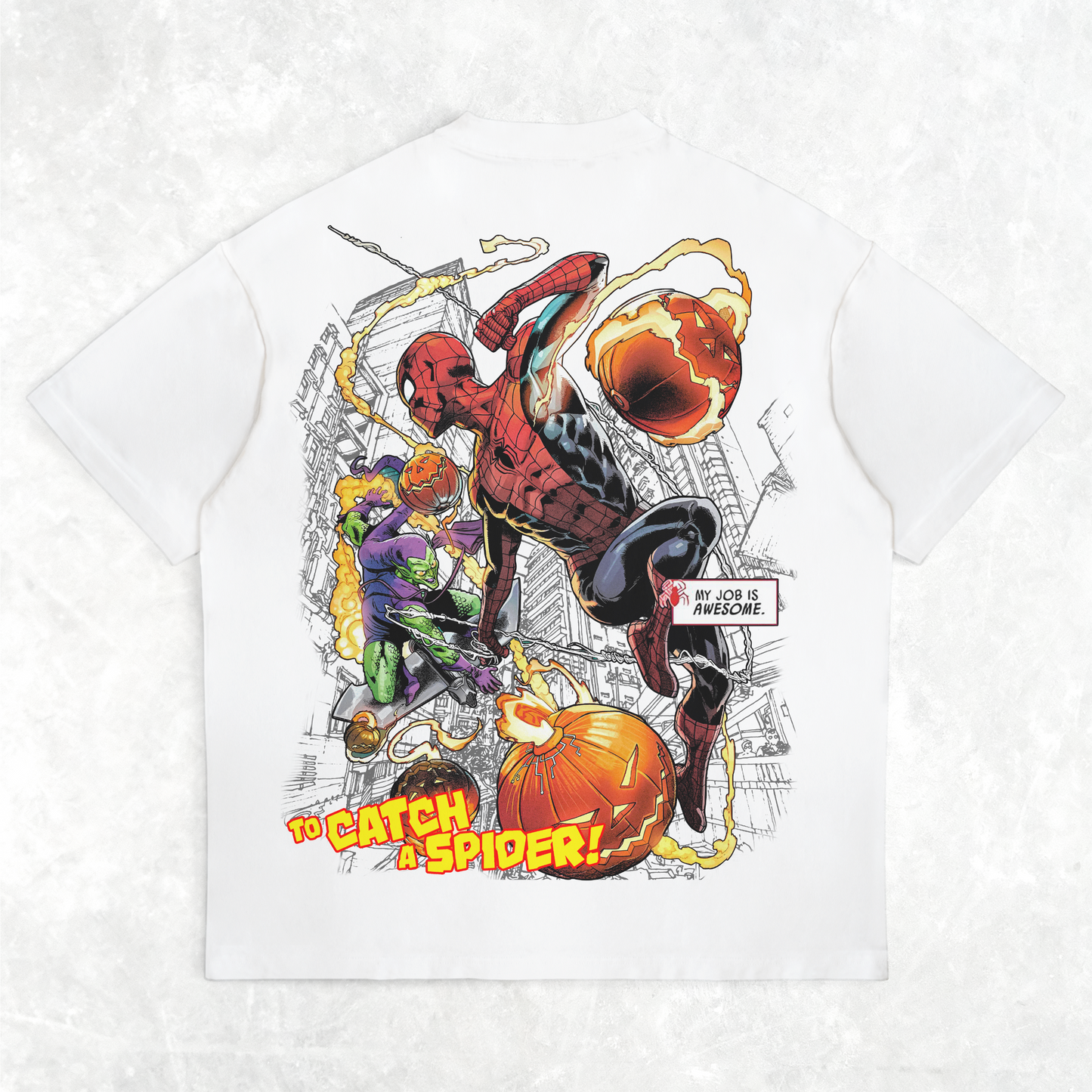 SPIDERMAN VS GREEN GOBLIN HEAVYWEIGHT TEE