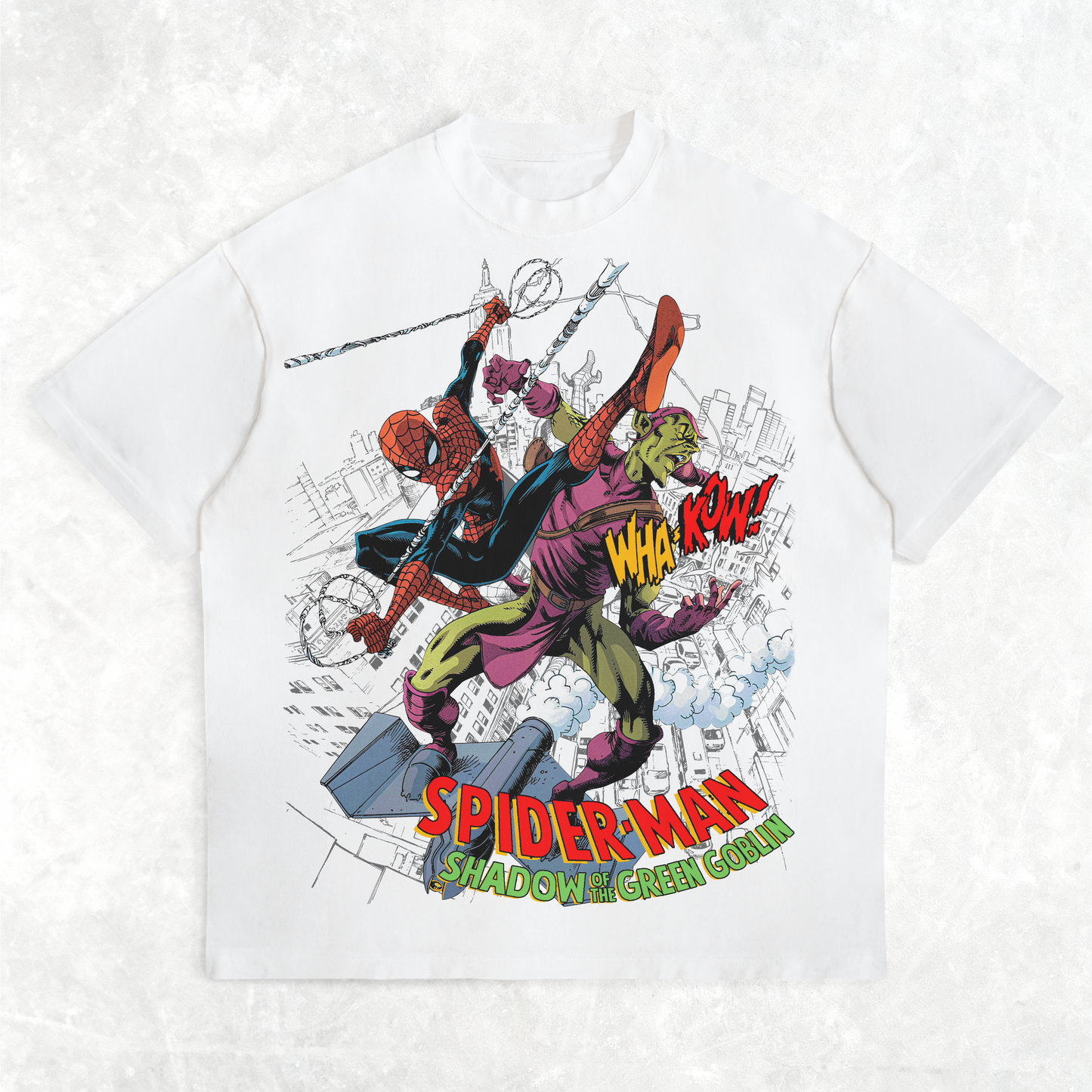 SPIDERMAN VS GREEN GOBLIN HEAVYWEIGHT TEE