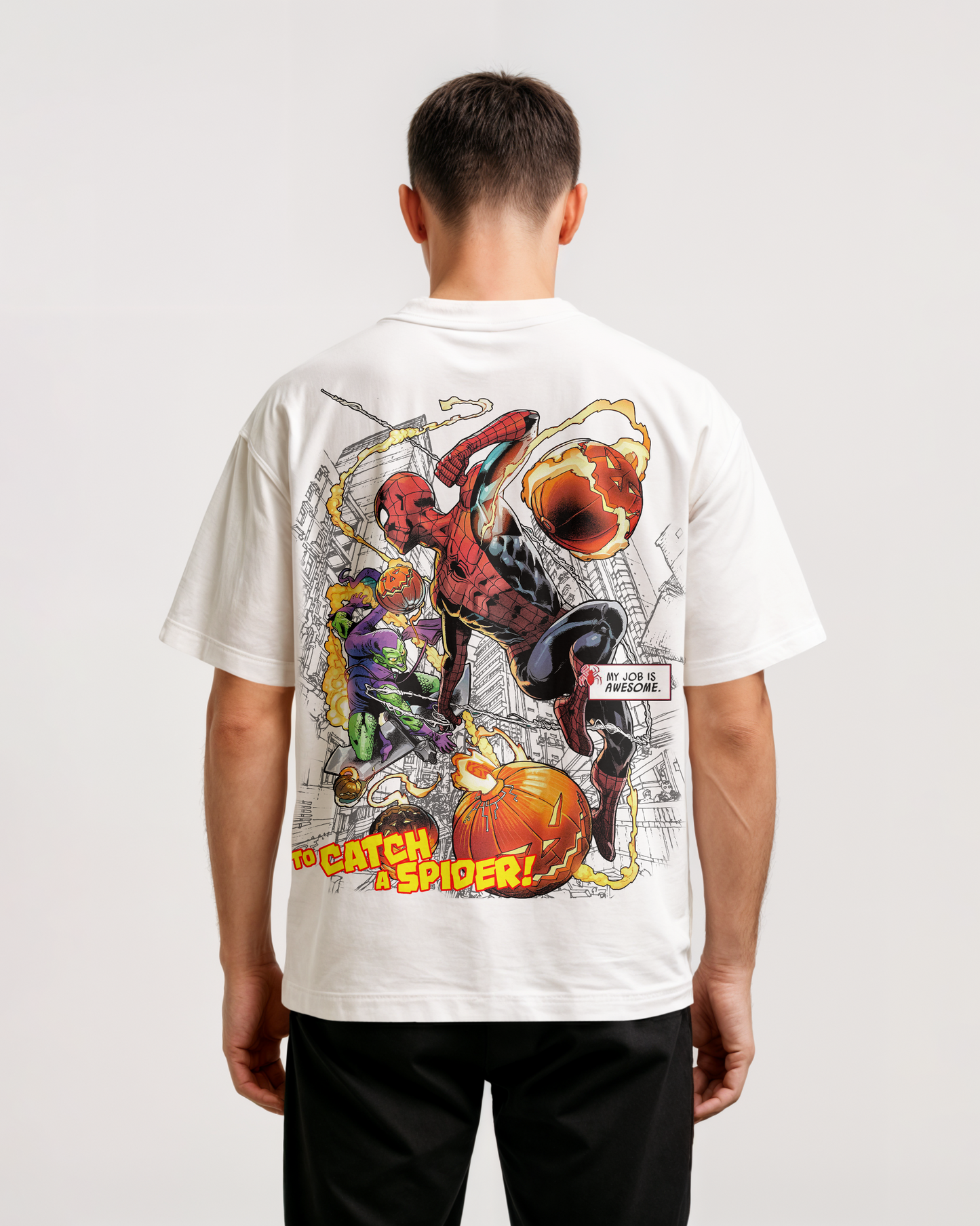 SPIDERMAN VS GREEN GOBLIN HEAVYWEIGHT TEE